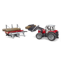 Bruder - Traktor s nakladačom a prívesom