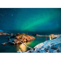 Puzzle 500 –  Polárna žiara Tromso, Nórsko