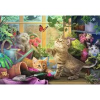 Puzzle 200 –  Hravé mačky