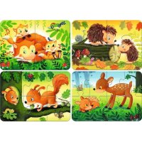 Moje prvé puzzle 4v1 - Lesné zvieratká