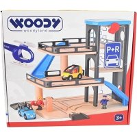 Woody - Garáž s autíčkami a heliportom