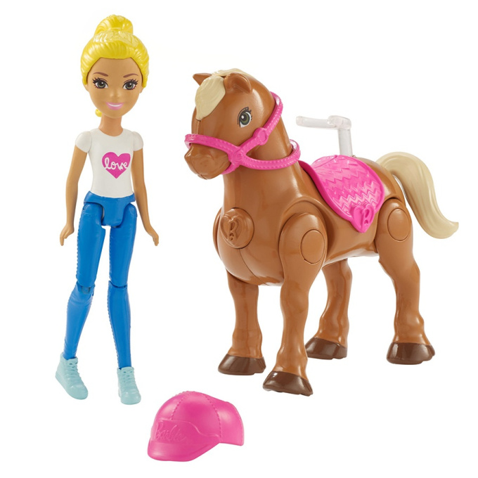 Barbie Go- Mini bábika s poníkom Ružová