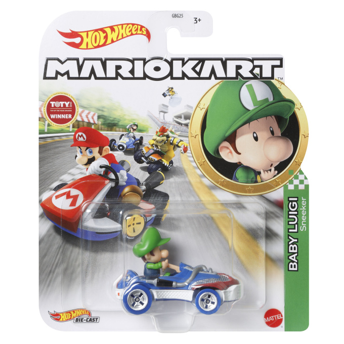 Hot Wheels - Super Mario autíčko Baby Luigi