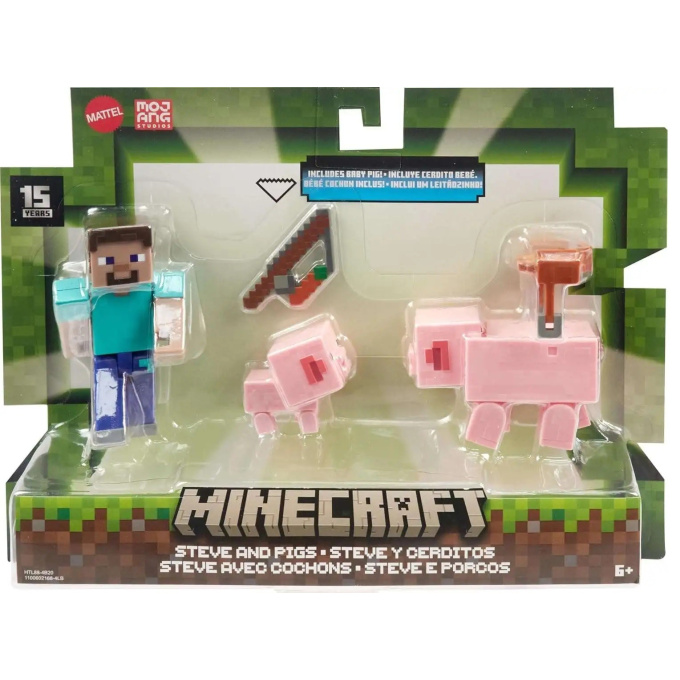 Minecraft – Figúrka s doplnkami Steve And Pigs