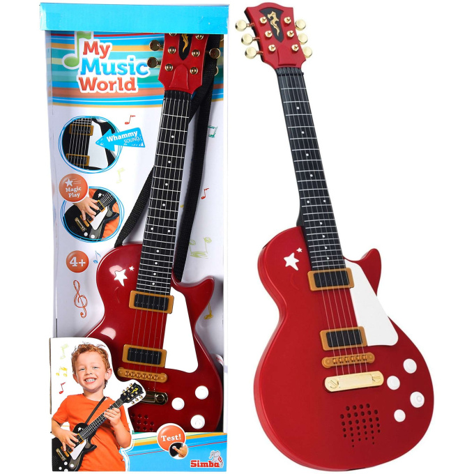 Elektronická rocková gitara Červená