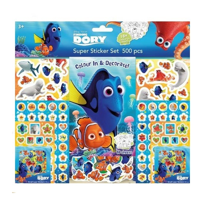 Sada samolepiek s blokom - Hľadá sa Dory