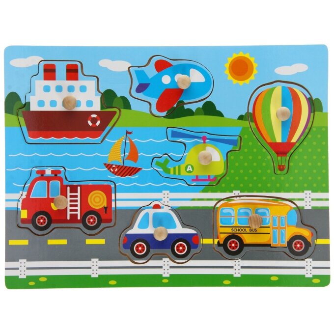 Drevené puzzle Doprava