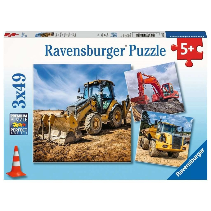 Puzzle 3x49 - Stavebné vozidlá