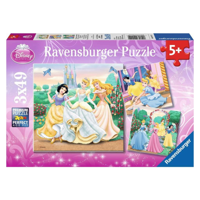 Puzzle 3v1 - Disney princezné