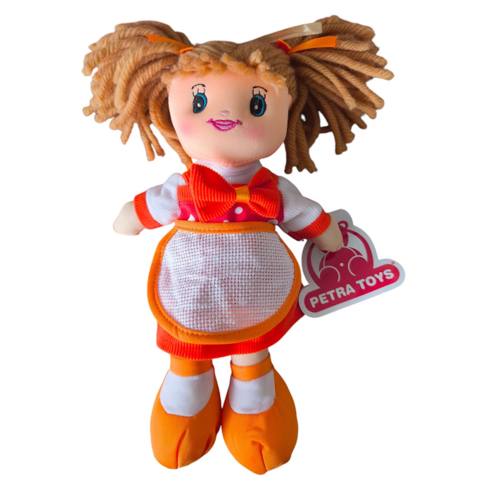 Látková bábika 33 cm Oranžová
