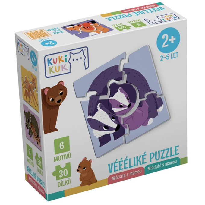 KukiKuk - Veľké puzzle Mláďatá s mamou
