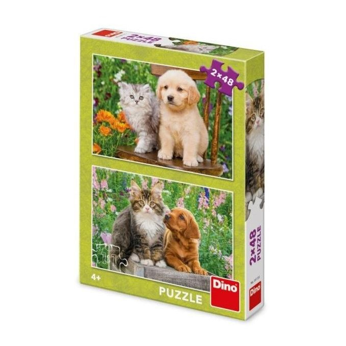 Puzzle 2x48 – Psík a mačička