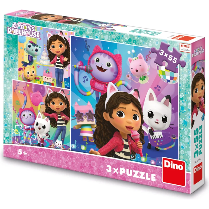 Puzzle 3x55 - Gabby’s Dollhouse