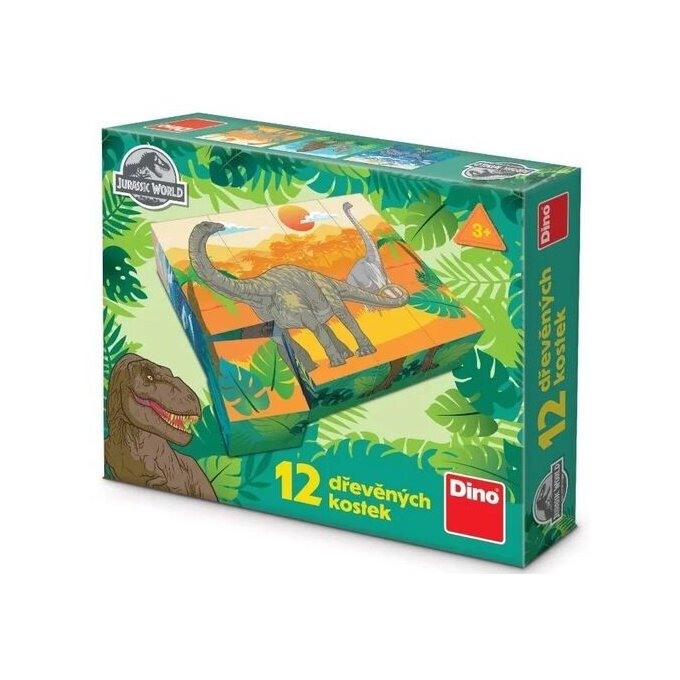 Jurassic World – Drevené kocky 12 ks
