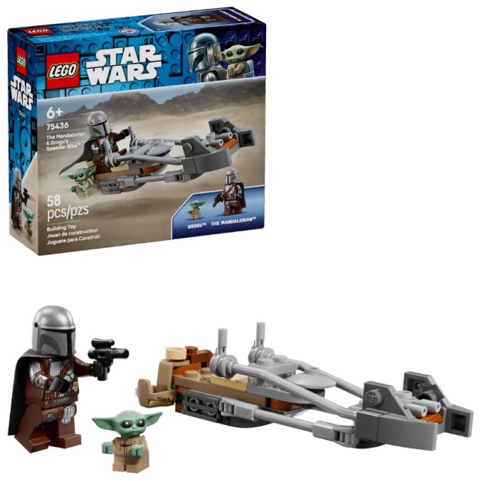 75436 Lego Star Wars - Mandalorian, Grogu a spídrová motorka