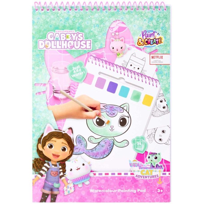 Gabby´s Dollhouse – Omaľovánka s akvarelovými farbami- vrátane štetca