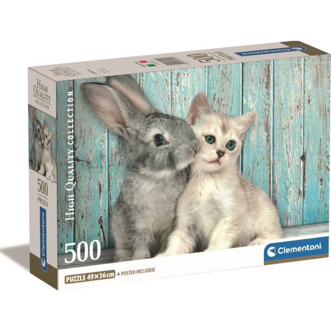 Puzzle 500 – Mačiatko a zajačik