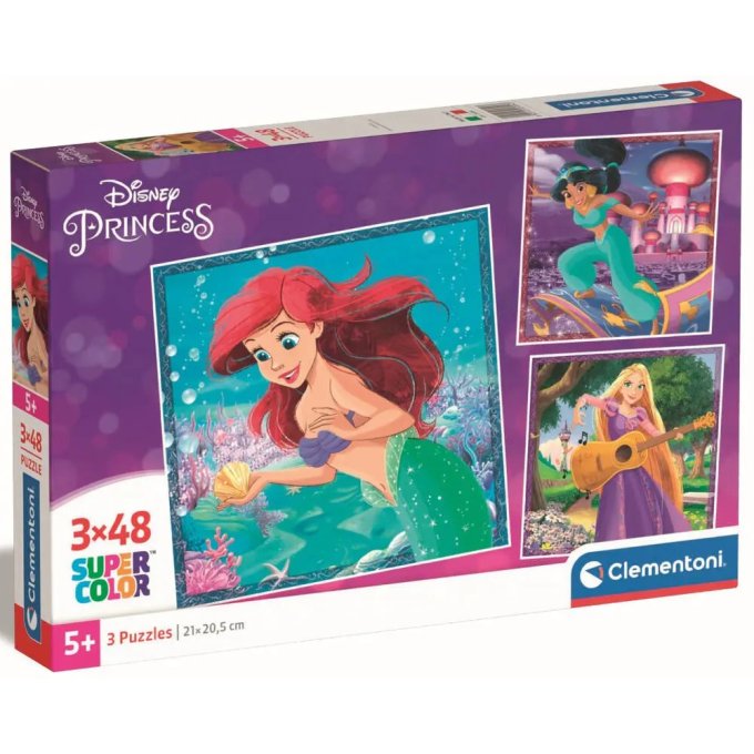 Puzzle 3x48 - Disney princezné