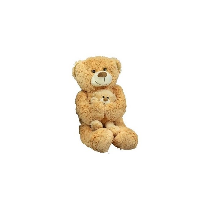Plyšová máma s mláďaťom 40 cm