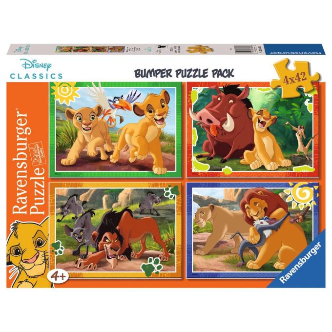 Puzzle 4x42 - Disney: Leví kráľ