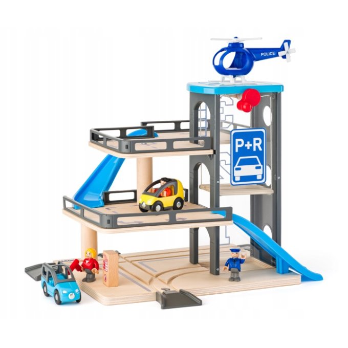 Woody - Garáž s autíčkami a heliportom