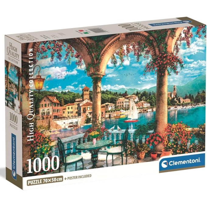 Puzzle 1000 - Výhľad na jazero Como