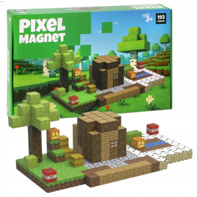 Pixel Magnet stavebnica - Magnetické kocky 192 ks