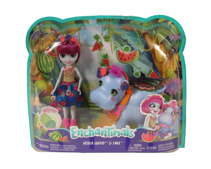 Enchantimals bábika s veľkým zvieratkom Hedda Hippo & Lake