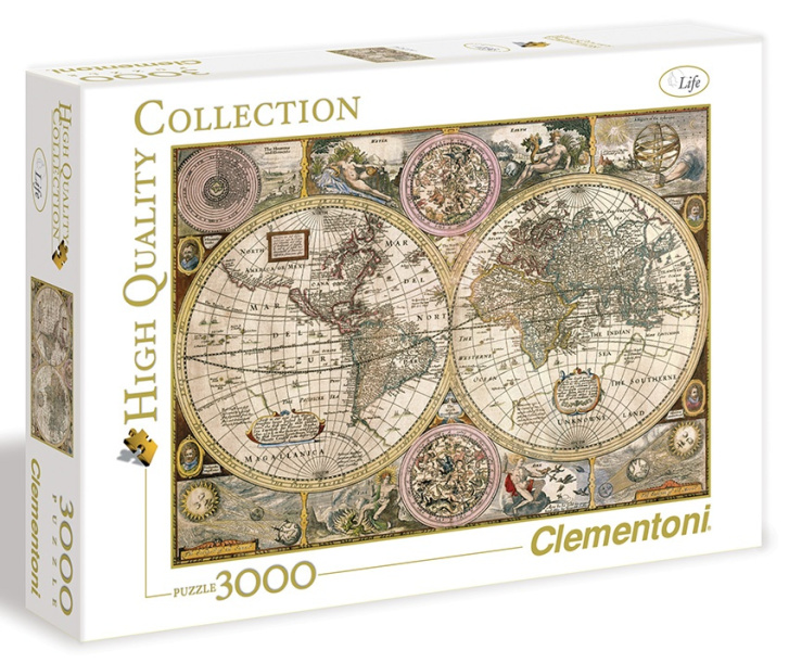 Puzzle 3000 - Starožitná mapa sveta