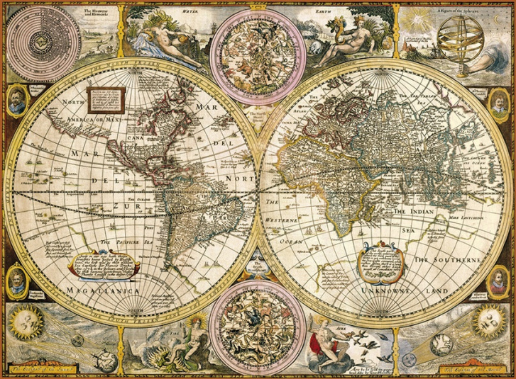 Puzzle 3000 - Starožitná mapa sveta