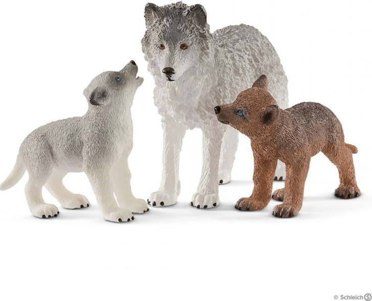 Schleich - Vlčie šteňatá s matkou 42472