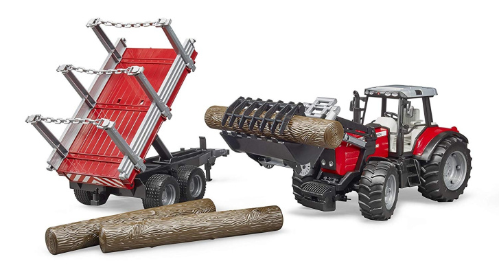 Bruder - Traktor s nakladačom a prívesom