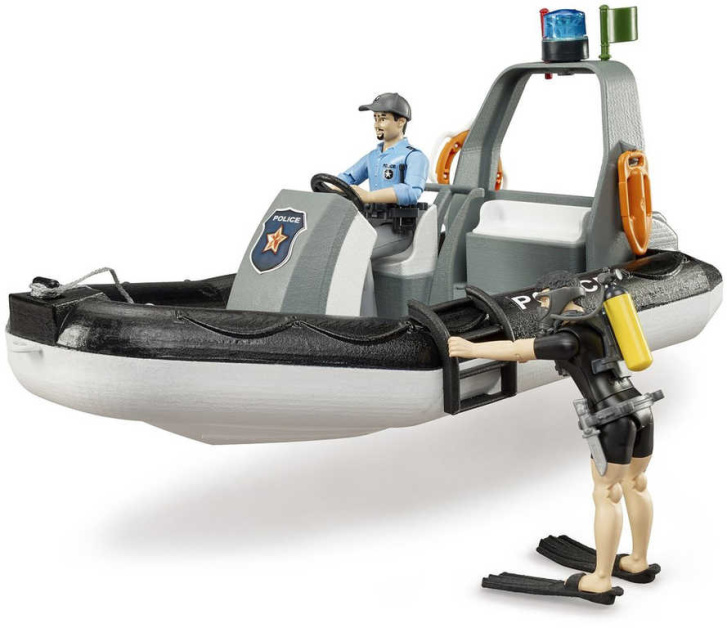 Bruder - Policajný čln s 2 figúrkami
