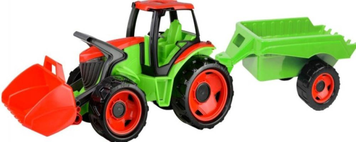 Giga Traktor s vlečkou a lyžicou