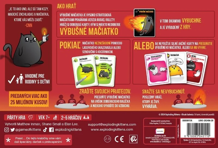 Hra – Výbušné Mačiatka