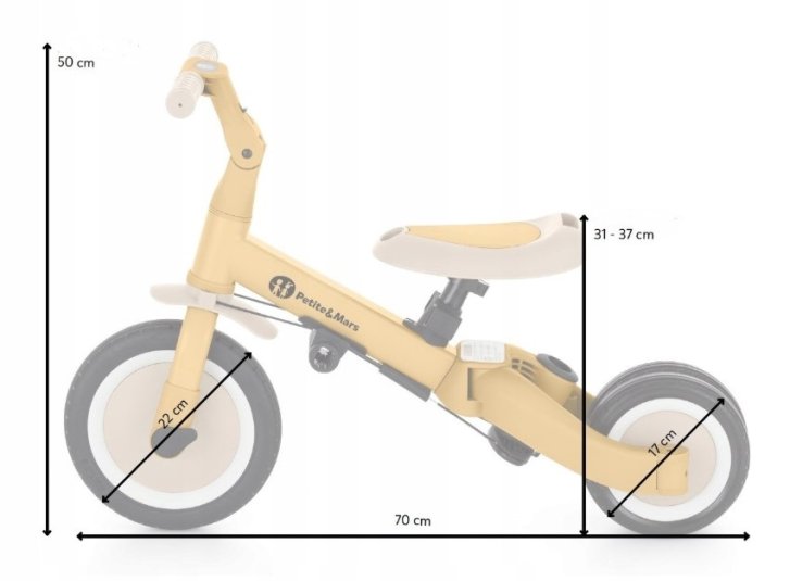 Trojkolka 5v1 Turbo - Béžová