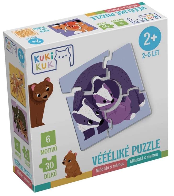 KukiKuk - Veľké puzzle Mláďatá s mamou