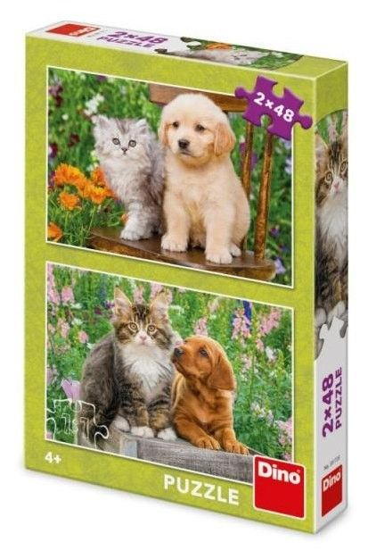 Puzzle 2x48 – Psík a mačička