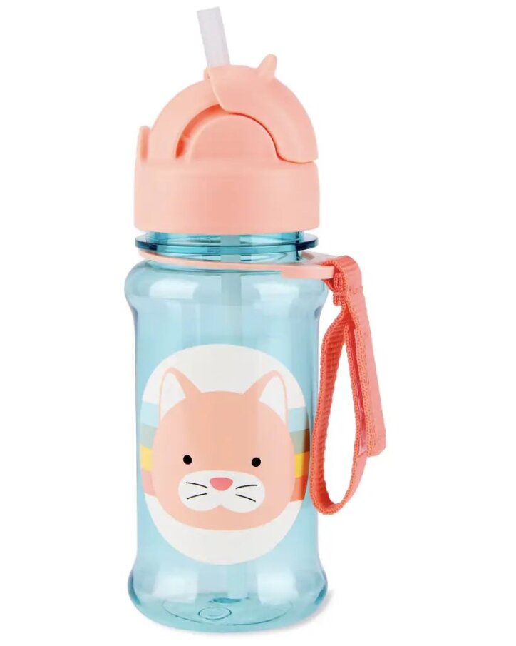 Fľaša so slamkou – Mačka 355 ml