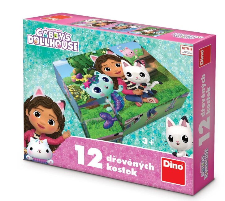 Gabby's Dollhouse – Drevené kocky 12 ks