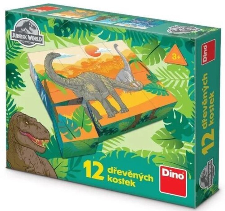 Jurassic World – Drevené kocky 12 ks