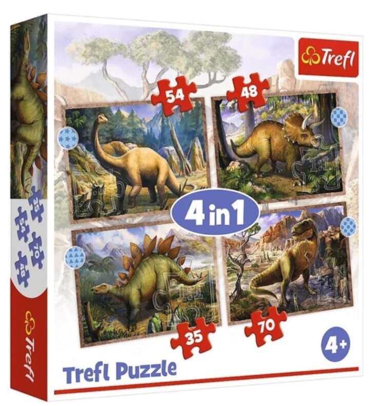 Puzzle 4v1 – Dinosaury