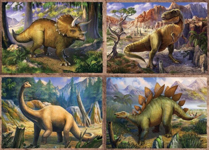Puzzle 4v1 – Dinosaury