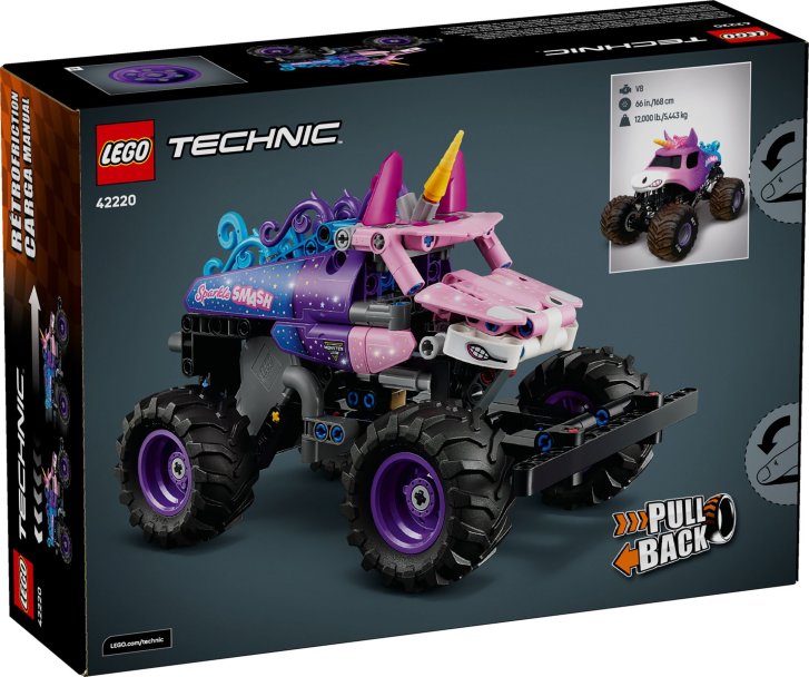 42220 Lego Technic – Monster Jam™ Sparkle Smash™ s naťahovacím motorom