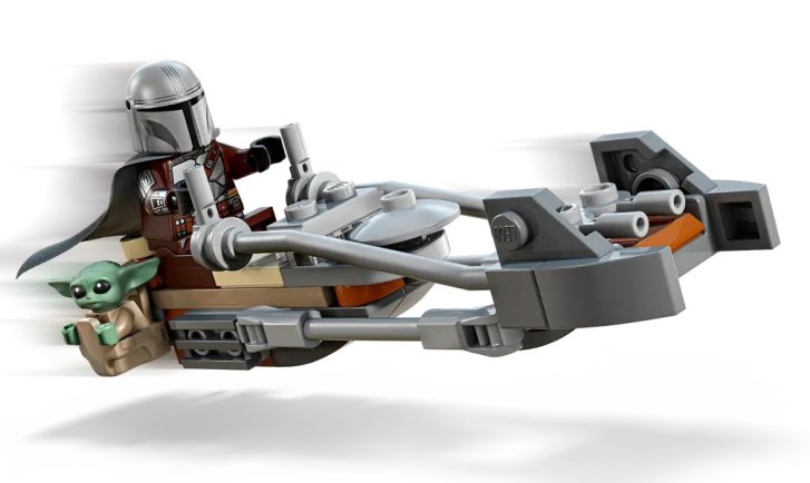 75436 Lego Star Wars - Mandalorian, Grogu a spídrová motorka
