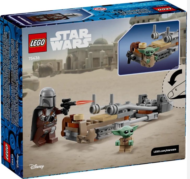 75436 Lego Star Wars - Mandalorian, Grogu a spídrová motorka