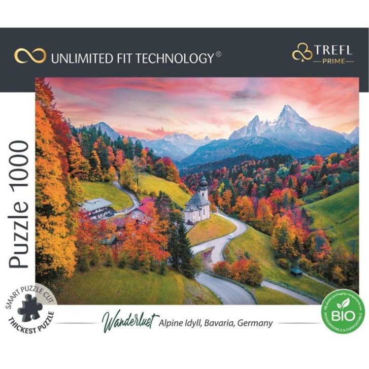 Puzzle 1000 - Na úpätí Álp, Bavorsko, Nemecko