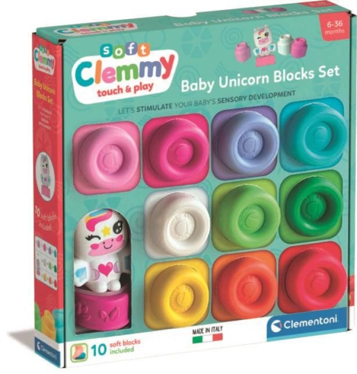 Clemmy - Súprava 10 kociek Jednorožec