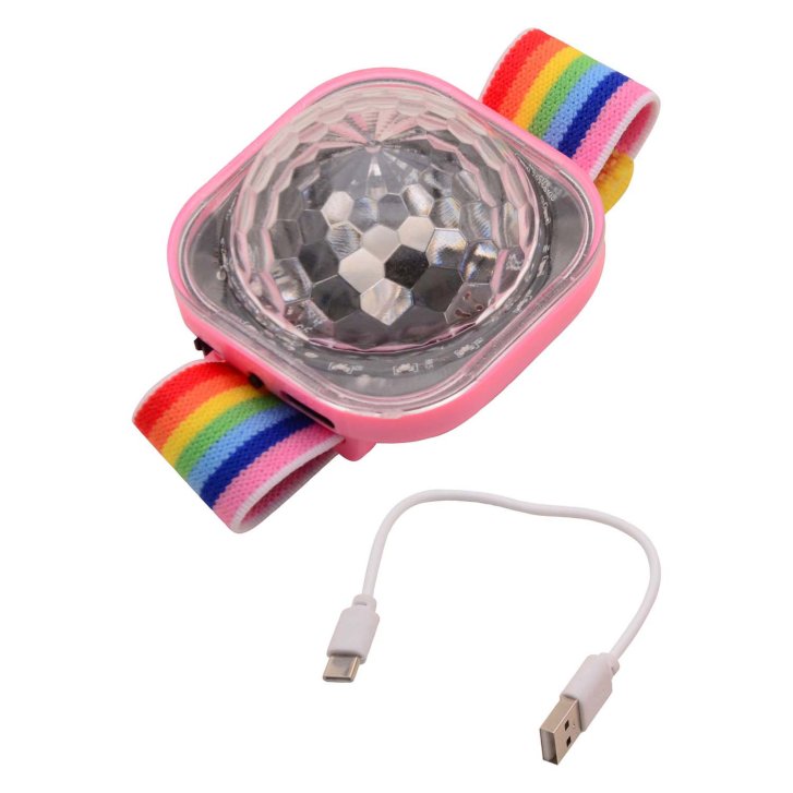 Nabíjateľný náramok s disco guľou