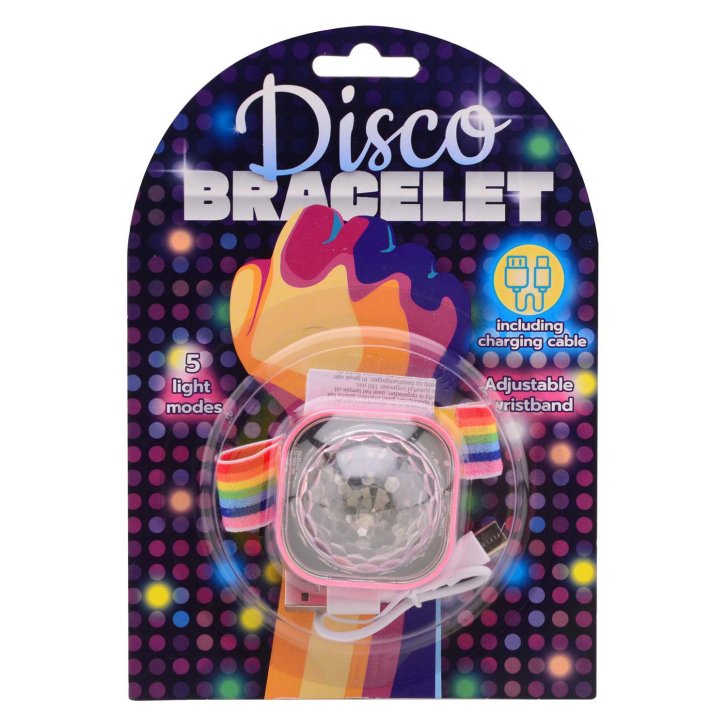 Nabíjateľný náramok s disco guľou